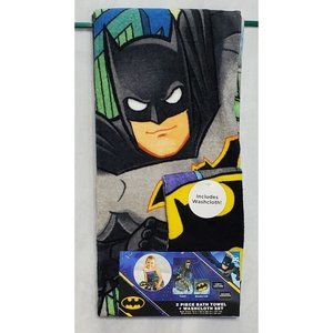 Batman Bath Towel and Wash Cloth Set for Kids 2 piece Multicolor Bath Set